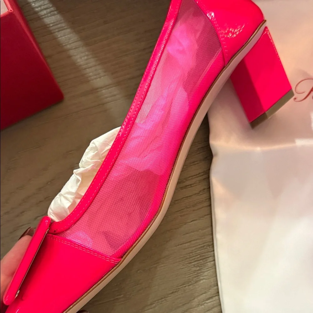 NITB Roger Vivier Bright Pink Flats with Buckle-38 - Picture 7 of 8